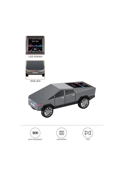 Mepa D68 Cyber Model Araba Tasarımlı Bluetooth Hoparlör 15w Güçlü Ses Rgb Led /tws/usb Gri Najmaddin