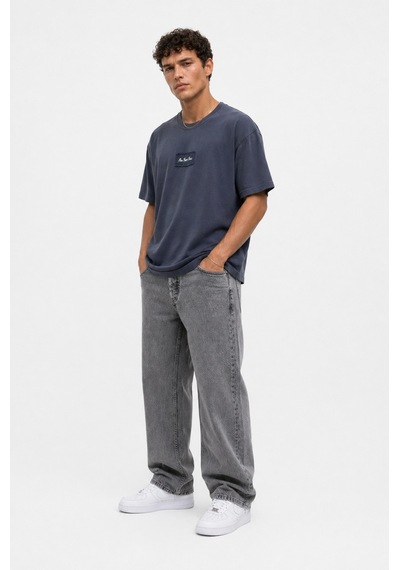 Respire Erkek Ffb Nakışlı Oversize T-shirt Lacivert