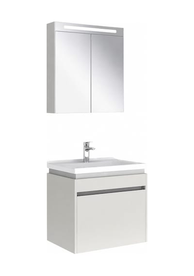 Kale Optimum 65 Cm Set Beyaz Lavabo + Dolap + Düz Ayna