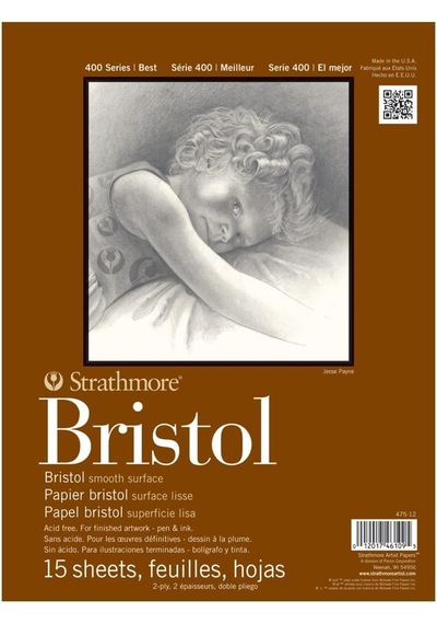 475-14 Str-475-14 Bristol Tabak Pedi, 15 Yaprak, 35,6 X 43,2 Cm, Beyaz, 14"x17"