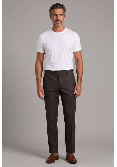 Bisse Vizon Regular Fit Modern Yün Klasik Flanel Pantolon Ppnk23k23201 D08 VİZON