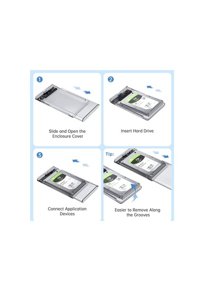Aogo 2.5hd3 Yeni Vidasız Sürgülü 2.5" Usb 3.0 Harici Ssd Harddisk