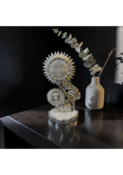 Kristal Ayçiçeği Dekoratif Biblo Işıltılı Modern Ev Aksesuarı