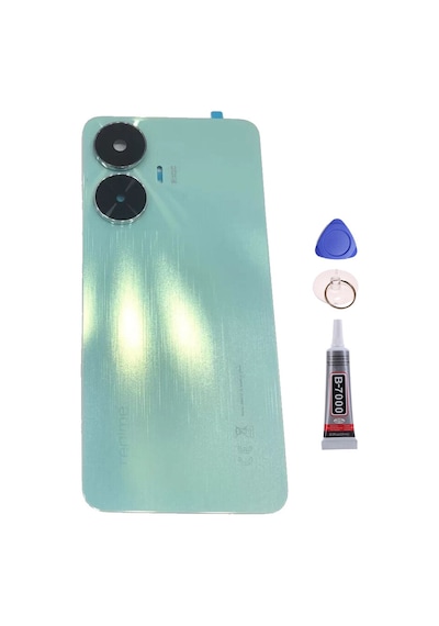 Realme C55 Yeşil Arka Kapak Batarya Kapağı Pil Kapağı Yapışkan Ve Sökme Aparatıyla Beraber Full Set Yeşil