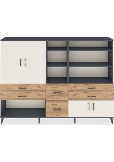 Arges Dolap 10 Raflı 6 Çekmeceli 4 Kapaklı 220x30x163 Antrasit-aytaşı/çam Aytası/atlas Çam - Antrasıt Arges Dolap 10 Raflı 6 Çekmeceli 4 Kapaklı 220x30x163 Antrasit-aytaşı/çam Aytası/atlas Çam - Antrasıt