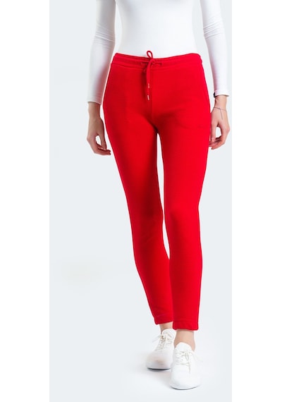 Slazenger POLL I Kadın Cepli Dar Paça Kırmızı Eşofman Altı