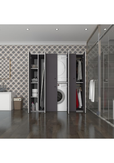Kenzlife Çamaşır-Kurutma Makinesi Dolabı Ve Giysi Dolabı Suyuti Sol Gri 180 170 60 Banyo Çok Renkli Kenzlife Çamaşır-Kurutma Makinesi Dolabı Ve Giysi Dolabı Suyuti Sol Gri 180 170 60 Banyo Çok Renkli