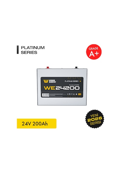 Werer Energy 24V 200Ah LiFePO4 Platinum Series Bluetooth'lu Lityum Demir Fosfat Akü - Batarya