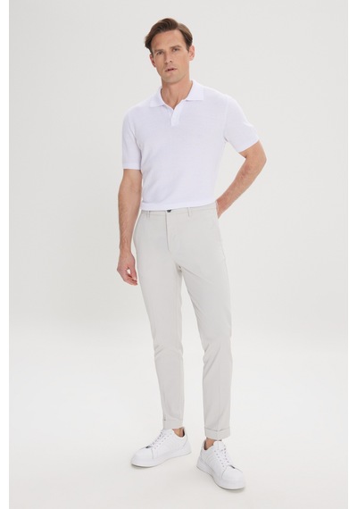 AC&Co / Altınyıldız Classics Erkek Tas Slim Fit Dar Kesim Beli Lastikli Yan Cep Rahat Pantolon Tas Taş