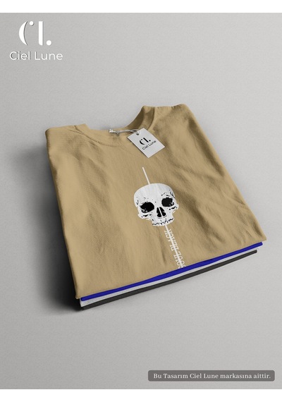 Nevermınd Unisex Soul Black Özel Tasarım - Oversize Tişört Bej Bej