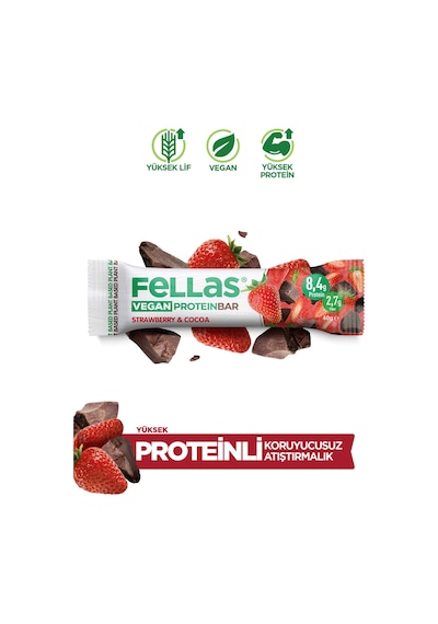 Vegan Protein Bar - Çilekli Ve Kakaolu 40 G X 12 Adet