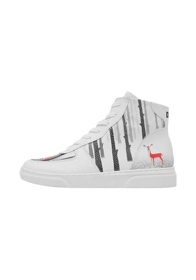 Kadın Vegan Deri Beyaz High Sneakers - You're The Colour Of My Life Tasarım Çok Renkli