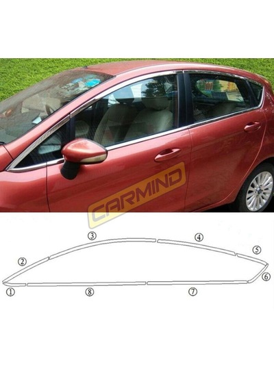 Ford Fiesta Krom Cam Çerçevesi Set 2009-2017 16 Parça