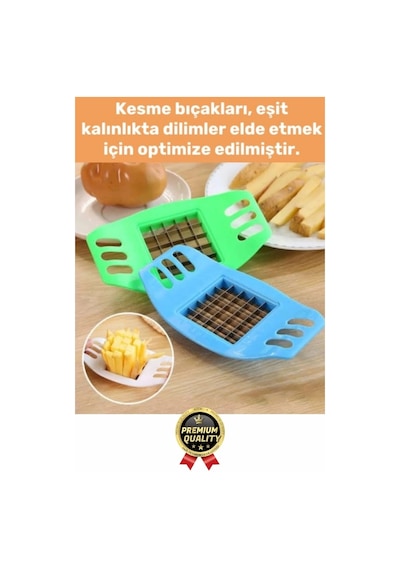 Yepyeni Pratik Paslanmaz Çelik Kızartma Kesici Sebze Soğan Kesme Doğrama Patates Dilimleme Aleti Çok Renkli