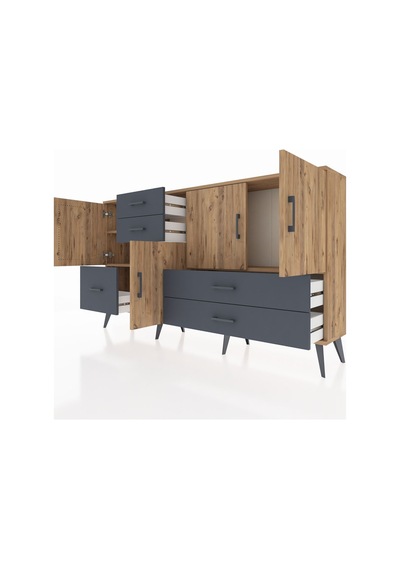Arges Konsol 4 Raflı 5 Çekmeceli 4 Kapaklı 176x30x99 Çam-çam/antrasit Atlas Çam/antrasıt - Atlas Çam Arges Konsol 4 Raflı 5 Çekmeceli 4 Kapaklı 176x30x99 Çam-çam/antrasit Atlas Çam/antrasıt - Atlas Çam
