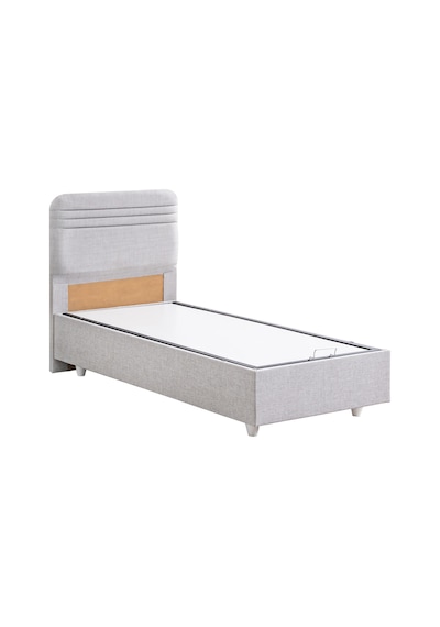 Mila İkili Set, Mila Tek Kişilik Baza Başlık Seti - Açık Gri 90x200