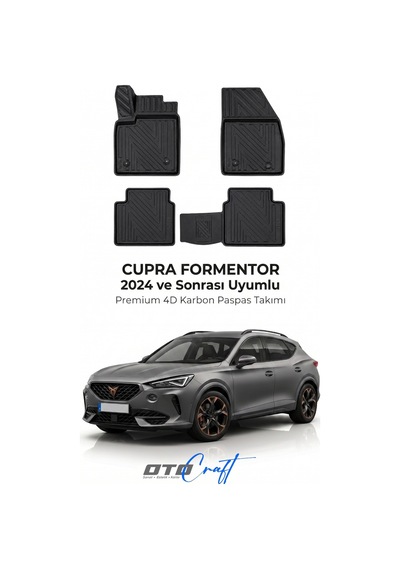 Otocraft Cupra Formentor 2024+ Araca Özel 4d Karbon Oto Paspas Havuzlu Tam Set