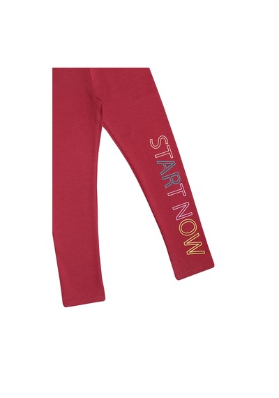 Lovetti Bordo Kız Çocuk Start Now Baskılı Şardonlu Tayt 9363b014 Bordo