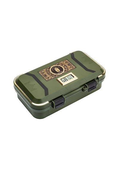 Lubinski Yeni Stil Nem Göstergeli Seyahat Puro Kutusu Humidor Kırılmaz Plastik Yeşil 12's Lb-601
