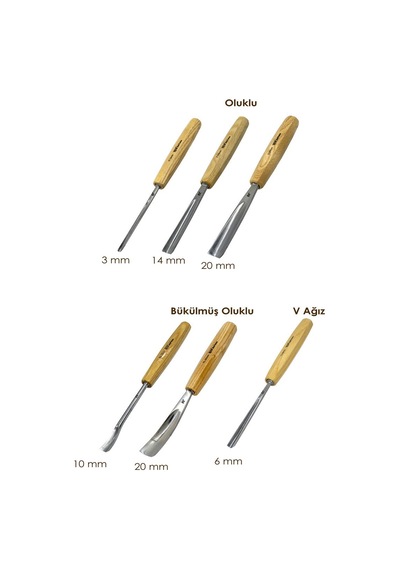 Rox Wood 0126 Deri Çantalı Premium Iskarpela Seti 6 Parça