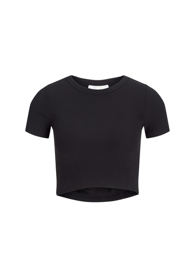 Jack & Jones Kadın Bisiklet Yaka Tişört - Florie - 12217164 Black Siyah