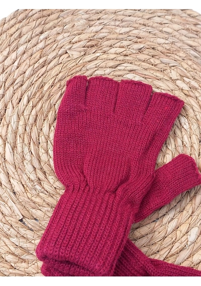 Salar Ticaret Salarticaret Klasik Yarım Parmak Eldiven Bordo Unisex Bordo