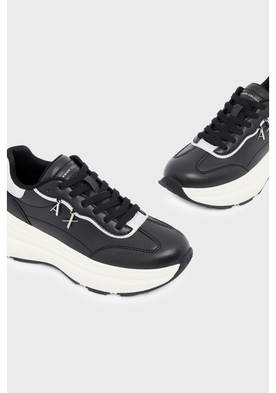 Armani Exchange Sneaker Ayakkabı Kadın Ayakkabı Xw003105 Af27405 Mc372 Siyah-gümüş Armani Exchange Sneaker Ayakkabı Kadın Ayakkabı Xw003105 Af27405 Mc372 Siyah-gümüş