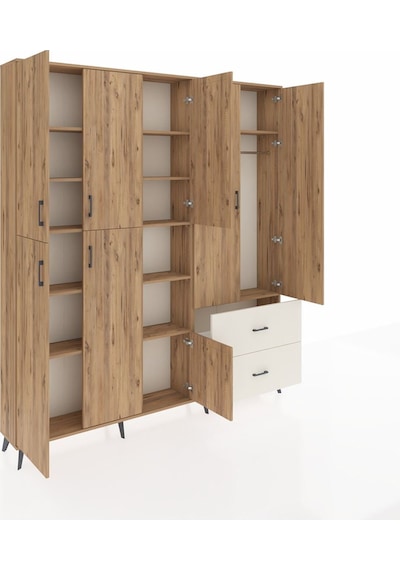 Arges Dolap 12 Raflı 2 Çekmeceli Tek Askılı 220x30x243 Çam-çam/aytaşı Atlas Çam/aytası Arges Dolap 12 Raflı 2 Çekmeceli Tek Askılı 220x30x243 Çam-çam/aytaşı Atlas Çam/aytası