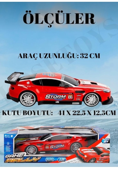 TıfılToys Uzaktan Kumandalı Full Fonksiyon Şarjlı Işıklı 1:12 Ölçekli Süper Hızlı Kırmızı Yarış Arabası
