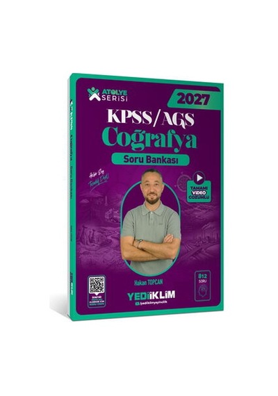 Yediiklim Yayınları 2027 Kpss Ags Atölye Serisi Genel Kültür Coğrafya Tamamı Video Çözümlü Soru Bankası