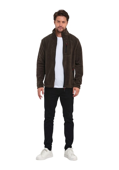 Genius Store Tam Fermuarlı 3 Cepli Tactical Outdoor Erkek Polar Ceket Haki