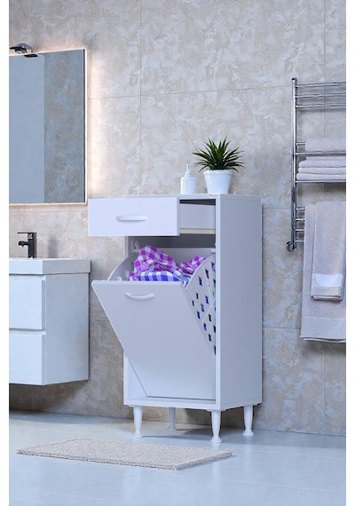 Eliusta Asil 35 Cm Kirli Çamaşır Sepetli Banyo Dolabı 1 Çekmeceli Mutfak Çok Amaçlı Dolap 35x88x32,5 Cm Beyaz Eliusta Asil 35 Cm Kirli Çamaşır Sepetli Banyo Dolabı 1 Çekmeceli Mutfak Çok Amaçlı Dolap 35x88x32,5 Cm Beyaz