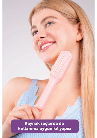 Pro Selfcleanbrush - Saç Açma Tarama Masaj Fırçası- Kendini Temizleyen Saç Fırçası Lila