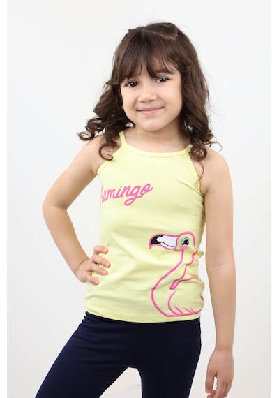 Toontoy Kız Bebek Baskılı Atlet Sarı