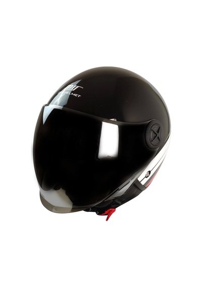 Mts FX-101 Çenesiz Kask Mat Siyah - Beyaz
