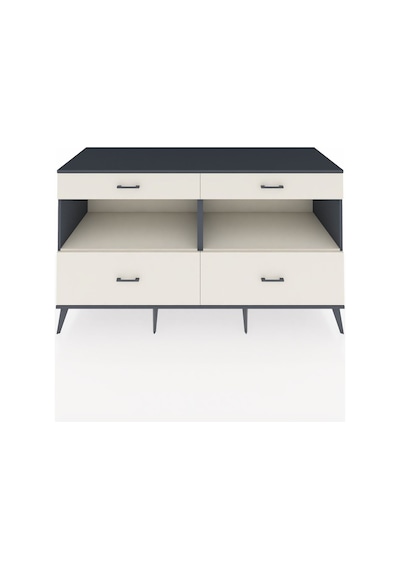 Kronos Konsol 2 Raflı 4 Çekmeceli 176x59x99 Antrasit-aytaşı Antrasit-aytaşı
