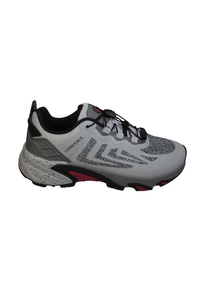 Lumberjack Erkek Siyah Gri Kalın Taban Memory Foam Akıllı Bağcıklı Sneaker Spor Ayakkabı 001