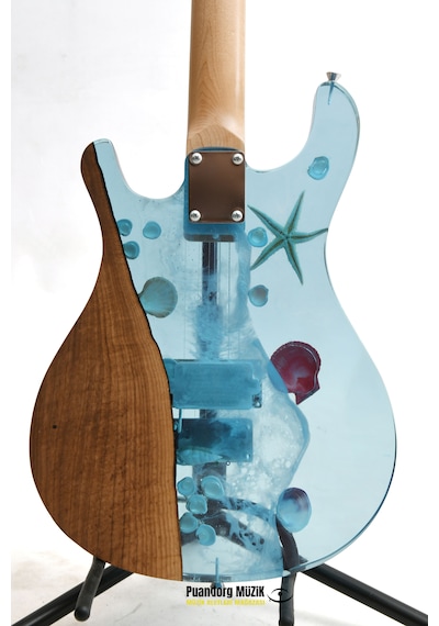 Elektro Gitar Maldiv Custom Epoksi & Yıllanmış Ağaç Kişiye Özel Maimi Blue
