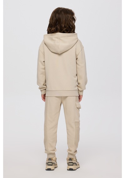 Panço Erkek Çocuk Kapüşonlu Taş Sweatshirt Gri