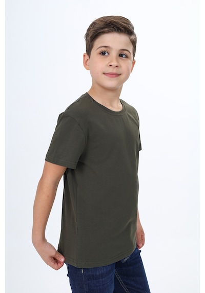Toontoy Kids Toontoy Erkek Çocuk Bisiklet Yaka Kısa Kollu Tişört Haki