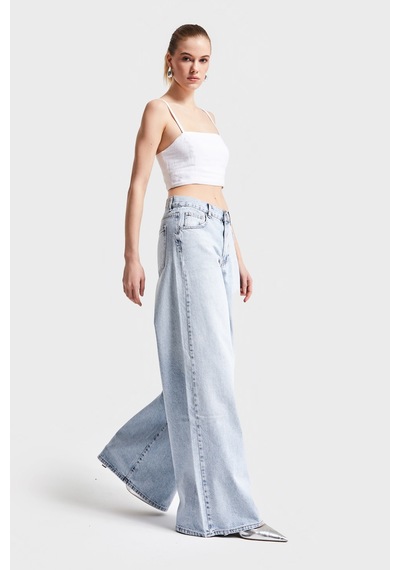it's basic Kadın Snow Kot Rengi Hera 17s5-3 Palazzo Fit Denim Pantolon Kot Rengi 17s5-3