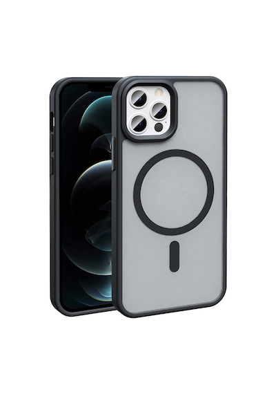Zore İphone 13 Pro Kılıf Magsafe Şarj Özellikli Mat Arka Yüzey Nvth Sio Kapak-siyah