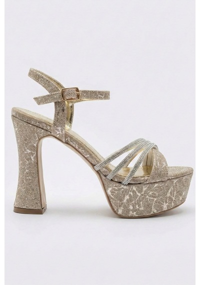 Giamgia Store Kadın Simli Taşlı Çapraz Bantlı Platform Kalın Topuklu Abiye Gelin Düğün Nişan Ayakkabısı-2272 Altın Giamgia Store Kadın Simli Taşlı Çapraz Bantlı Platform Kalın Topuklu Abiye Gelin Düğün Nişan Ayakkabısı-2272 Altın