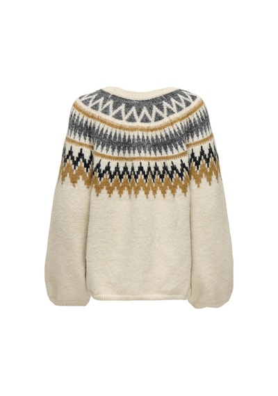 Only Onlreykja Ls O-neck Knt Kadın Beyaz Kazak - 15353221 Beyaz