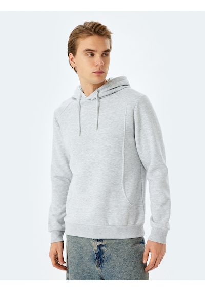 Koton Reglan Kollu Pamuk Karışımlı Kapşonlu Şardonlu Dikiş Detaylı Basic Hoodie Gri 5wam70261mk Koton Reglan Kollu Pamuk Karışımlı Kapşonlu Şardonlu Dikiş Detaylı Basic Hoodie Gri 5wam70261mk