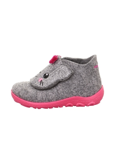 Superfit Happy Octi Kız Çocuk Gri Pembe Keçe Panduf Kedi 006295-2500 Gri - Pembe