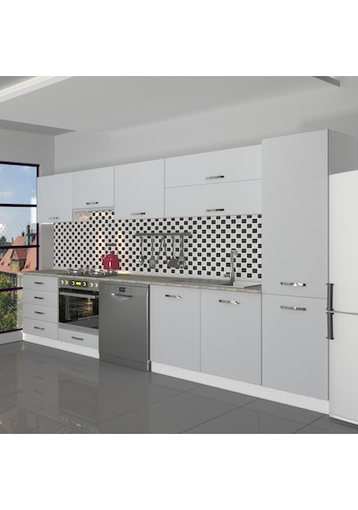 Decoraktiv Elite 325yq Ankastre Fırın Modüllü Mdf Hazır Mutfak Dolabı - Tezgah Dahil - Buz Gri Açık Gri Decoraktiv Elite 325yq Ankastre Fırın Modüllü Mdf Hazır Mutfak Dolabı - Tezgah Dahil - Buz Gri Açık Gri