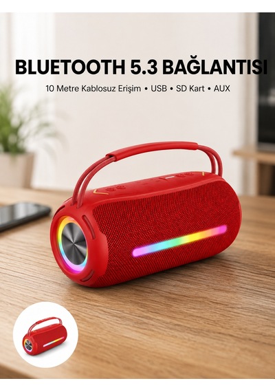 Rgb Işıklı Taşınabilir Hoparlör Çoklu Bağlantı Desteği - 5000