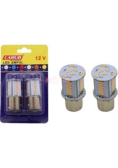 Fren Stop Ampülü Ledli Turuncu 12v Çift Duy Şaşı Tırnaklı 2 Li