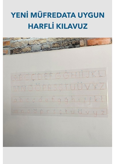 1.sınıf Kılavuz Çizgili Harfli Kılavuz Eğitim Seti Statik Akıllı Kağıt Yazı Tahtası Şeffaf
